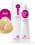 Kallos KJMN Professional Cream Hair Colour Keratin & Argan Oil hajfesték árnyalat 900 Ultra Light Blond 100 ml