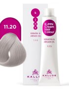 Kallos KJMN Professional Cream Hair Colour Keratin & Argan Oil hajfesték keratinnal és argán olajjal árnyalat 11.20 Bery Light Blonde 100 ml