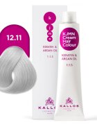 Kallos KJMN Professional Cream Hair Colour Keratin & Argan Oil hajfesték keratinnal és argán olajjal árnyalat 12.11 Special Ultra Blonde 100 ml