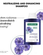 Klorane Cornflower Organic sampon semlegesíti a sárgás tónusokat 200 ml