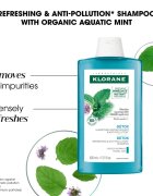 Klorane Organic Mint Tisztító méregtelenítő sampon normál hajra 200 ml