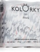 Kolorky Day Hearts eldobható ÖKO pelenkák M méret 5-8 Kg 21 db