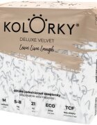 Kolorky Deluxe Velvet Love Live Laugh eldobható ÖKO pelenkák M méret 5-8 Kg 21 db