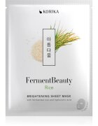 KORIKA FermentBeauty Brightening Face Sheet Mask with Fermented Rice and Hyaluronic Acid fényesítő hatású gézmaszk fermentált rizzsel és hialuronsavva