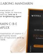 KORIKA Korean Heritage Jeju Mandarin & Vitamin B-C-E Complex Skin Illuminating Sheet Mask fehérítő gézmaszk 25 g