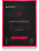 KORIKA Korean Heritage Red Ginseng & Adenosine Anti-aging Sheet Mask arcmaszk szett kedvezményes áron a bőr öregedése ellen és a bőr feszesítéséért
