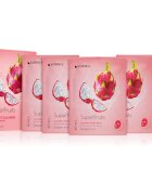 KORIKA SuperFruits Dragon Fruit - Set of 5 Calming Face Sheet Masks arcmaszk szett kedvezményes áron nyugtató hatással Dragon fruit