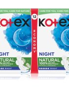 Kotex Natural Night egészségügyi betétek 12 db