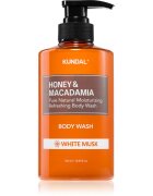 KUNDAL Honey & Macadamia White Musk gyengéd tusfürdő gél hidratáló hatással 500 ml