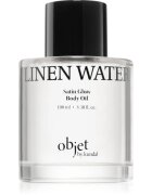 KUNDAL Objet Satin Glow Body Oil ápoló testolaj az intenzív hidratálásért illattal Linen Water 100 ml