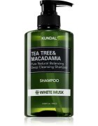 KUNDAL Tea Tree & Macadamia White Musk mélyen tisztító sampon frissítő hatással 500 ml