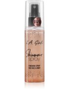 L.A. Girl Cosmetics Shimmer Spray sminkfixáló spray arcra és testre árnyalat Rose Gold 80 ml