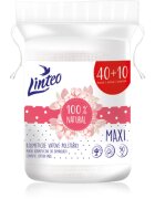 Linteo Natural Cotton Pads sminklemosó vattakorong Maxi 40 + 10ks 50 db
