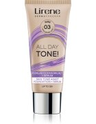 Lirene ALL DAY TONE! hidratáló alapozó a ragyogó bőrért árnyalat 03 Nude 30 ml