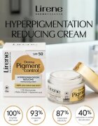 Lirene Derma Pigment Control Cream SPF 50 élénkítő hidratáló krém a pigment foltok ellen SPF 50 50 ml