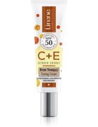 Lirene Vitamin Energy C+E bőrkrém egységesíti a bőrszín tónusait SPF 50 30 ml