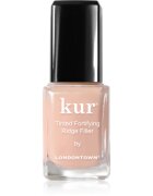LONDONTOWN Kur Tinted Fortifying Ridge Filler alap körömlakk a száraz törékeny körmökre árnyalat Apricot Beige 12 ml