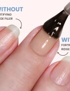 LONDONTOWN Kur Tinted Fortifying Ridge Filler alap körömlakk a száraz törékeny körmökre árnyalat Apricot Beige 12 ml