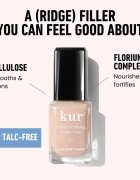 LONDONTOWN Kur Tinted Fortifying Ridge Filler alap körömlakk a száraz törékeny körmökre árnyalat Apricot Beige 12 ml