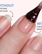 LONDONTOWN Kur Tinted Fortifying Ridge Filler alap körömlakk a száraz törékeny körmökre árnyalat Petal Pink 12 ml