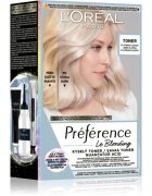 L’Oréal Paris Préférence Le Blonding Toner savas hajfesték árnyaló semlegesítő réz alaptónusok árnyalat 01 Platinum Ice 1 db