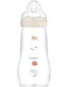 MAM Feel Good Glass Baby Bottle antikólikás üvegből készült cumisüveg 2m+ Beige 1 db