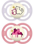 MAM Perfect Night 6m+ cumi Purple/ Pink 2 db