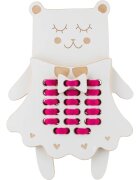 Milin Wooden Lacing Toy Mrs. Teddy interaktív játék 22 cm x 16 cm x 07 cm 1 db