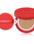 Missha Velvet Finish Cushion tartós alapozó sminkszivaccsal SPF 50+ árnyalat #21 Neutral Light Beige 15 g