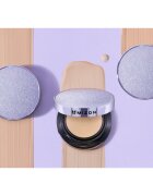 Mizon Vegan Collagen Cushion SPF38 PA++ tartós alapozó sminkszivaccsal magas UV védelemmel árnyalat #23 Natural Sand Beige 2x15 g