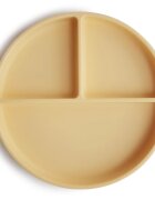 Mushie Silicone Suction Plate osztott tányér tapadókoronggal Daffodil 1 db