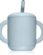 Mushie Training Cup with Straw bögre szívószállal Powder-blue 1 db