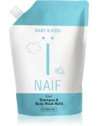 Naif Baby & Kids 2-in-1 gyermek tisztító gél és sampon parfümmentes Reffil 500 ml