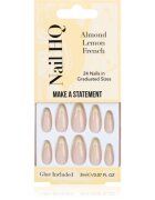 Nail HQ Almond Lemon French műköröm ragasztóval 24 db