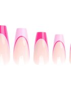 Nail HQ Coffin Pink Contrast French műköröm ragasztóval 24 db