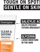 Neutrogena Clear & Defend 0.5% Salicylic Acid hidratáló krém nem tartalmaz olajat 50 ml