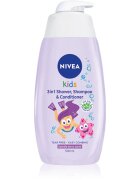 Nivea Kids Sparkle Berry gyengéd tusoló gél és sampon gyermekeknek 3 az 1-ben 500 ml
