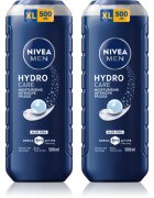 Nivea MEN Hydrocare tusfürdő gél arcra testre és hajra takarékos kiszerelés 2 x 500 ml