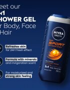 Nivea MEN Sport fürdőgél férfiaknak takarékos kiszerelés