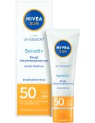 Nivea SUN Sensitive ápoló arckrém az érzékeny arcbőrre SPF 50 50 ml