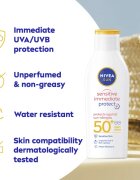 Nivea SUN Sensitive Immediate naptej érzékeny bőrre SPF 50+ 200 ml