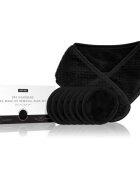 Notino Spa Collection Spa headband and make-up removal pads set sminklemosó szett spa fejpánttal Black 7 db