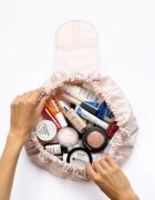 Notino Travel Collection Drawstring Make-Up Bag Nagy sminktáska Beige 1 db
