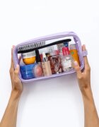 Notino Travel Collection Large Clear Organizer átlátszó kozmetikai táska L Purple 1 db