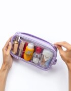 Notino Travel Collection Medium Clear Organizer átlátszó kozmetikai táska M Purple 24x125x5 cm 1 db