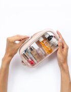 Notino Travel Collection Small Clear Organizer átlátszó kozmetikai táska átlátszó S Beige 20x10x5 cm 1 db
