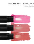 Nudestix Nudies Matte + Glow Core multifunkcionális smink a szemre az ajkakra és az arcra árnyalat Pink Ice 6 g