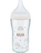 NUK Perfect Match Glass Bottle cumisüveg üvegből hőmérséklet-figyeléssel 3m+ 1 db