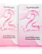 Numbuzin No. 2 Rose PDRN Collagen Plumping Sheet Mask hidratáló gézmaszk az élénk bőrért 5 db