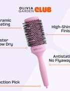 Olivia Garden Club The Glow Blowout Ceramic Round Brush Pink körkefe L 1 db